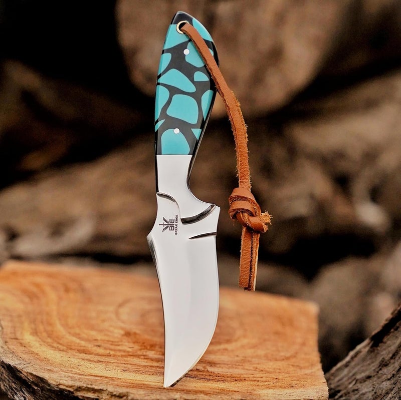 BE BREAK EDGE Handmade Cowboy Knife for Men & Women,Outdoor Camping Hiking Knife,Stainless Fixed Blade 7.5’’ Gift for Boy Friend, Full tang knife - Image 5
